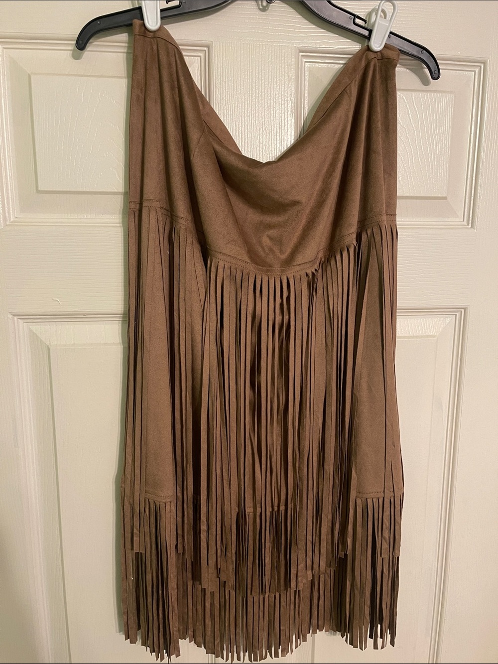 Chico's Brown Fringe Suede Skirt